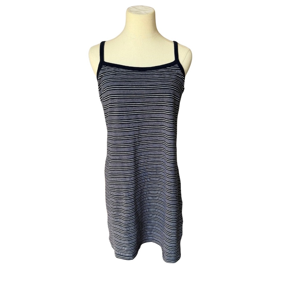 Y2K Knit Mini Navy White Striped Tank Dress VTG American Eagle Size L Grunge